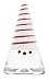 Kosta Boda Noel Small Red and White Thin Stripe Tree Christmas Décor