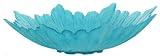 Colorful Recycled Art Glass Large Aqua Blue Splash Bowl 15"D, 3.75"H