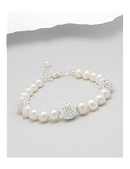 Fresh Water Pearl Bracelet In Brass