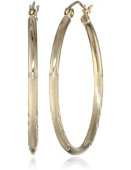 10k Yellow Gold 2mm Diamond-Cut Hoop Earrings