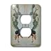 Taiche Acrylic Painting - Peacocks - Mirrored Peacocks - animal, realism, peafowl, peacock, feathers, courtship, plumage - Light Switch Covers - 2 plug outlet cover
