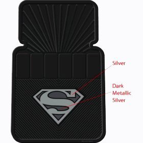  Superman DC Comics Silver Flake 2 Pc Floor Mats Set
