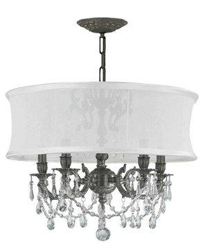 Crystorama Lighting 5535-PW-SMW-CLM 5 Light Brentwood Chandelier