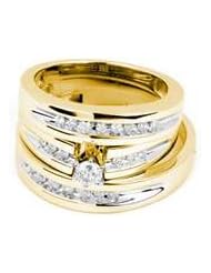 0.50CTW CENTER ROUND DIAMOND TRIO SET