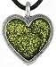 Love Light Amulet Green Glass Heart Charm Pendant Necklace Wicca Wiccan Pagan Metaphysical Spiritual Religious Women's Men's Jewelry