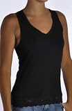 Maidenform T-Back Camisole Collection Cotton and Lace (40932) S/Black