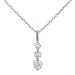 Ladies 3 Stone Round Graduated 2 prong Diamond Pendant on Cable Chain Diamond .50cttw Gh/si3