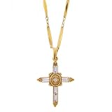 Crystal Cross Gold Tone Necklace