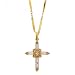 Crystal Cross Gold Tone Necklace