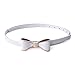 TopTie Thin Waist Belt Cute Bow Buckle WHITE