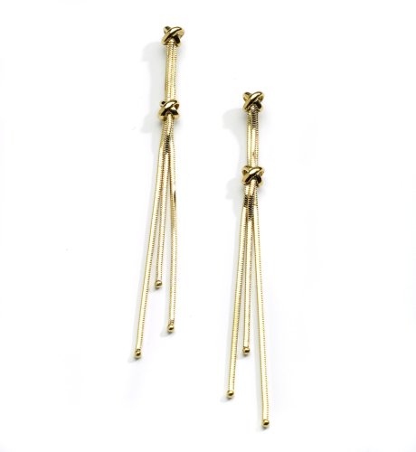 Gold Kiss Knot Drop Earrings