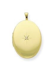 Genuine .925 Gold Plated Sterling Silver & Diamond 20mm D/C Oval Locket. 100% Satisfaction Guaranteed.
