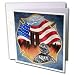 Amy Hurley Heath Portraits - FDNY 9/11 Tribute of Firefighter with Flag and Twin Towers - Greeting Cards-12 Greeting Cards with envelopes