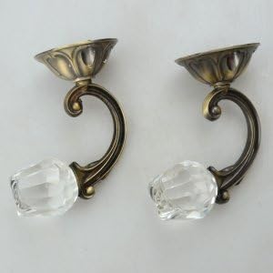 One Pair Rose Pattern Crystal Curtain Hooks Wall Decorative Hookbacks Tiebacks Bronze