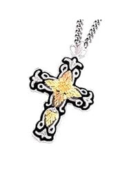 Beautiful! Sterling Silver Antiqued Cross with 12K Leaves Pendant