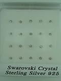 Nose Studs Silver Set 45 Clear