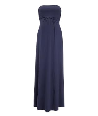 Maternity Tie Back Boob Tube Maxi Dress