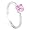 Silver Princess Cut October Pink Topaz Birthstone Child Ring