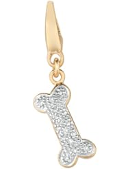 Gold over silver 0.08ct TDW Diamond Dog Bone (Charm)