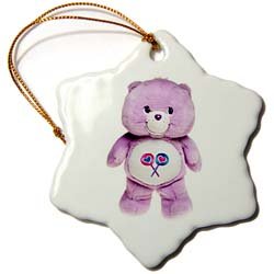 Purple Care Bear, Carebears - 3 Inch Snowflake Porcelain Ornament