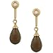 Smokey Topaz Briolette and Diamond Earrings .06cttw