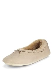 Faux Fur Ribbon Boot Slippers