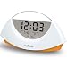 Daffodil AMC530O Stylish Highly Legible LCD Digital Alarm Clock with Calendar and Thermometer - White with Orange Base