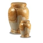 Teakwood Marble Cremation Urn - Traditional