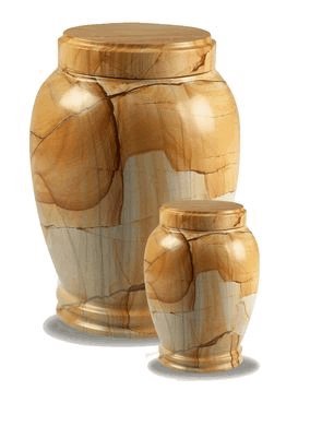 Teakwood Marble Cremation Urn - Traditional