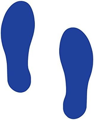 Superior Mark AMZ-FT1-BL Footprints, 3.5" Width x 10" Length, Blue, One Pair (Pack of 2)