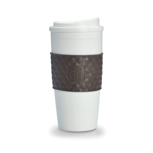 Design For Living Reusable Hot Beverage Double-Wall Travel Mug, Brown