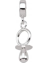 Persona Sterling Silver Pacifier Charm fits Pandora, Troll & Chamilia European Charm Bracelets