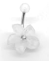 Body Accentz&trade; Belly Button Ring Navel Flower Body Jewelry 14 Gauge