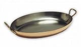 Mauviel Cuprinox Pour La Table 14-Inch Oval Pan with Bronze Handle
