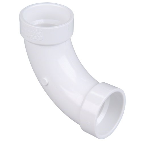 NIBCO 4807-LT Series PVC DWV Pipe Fitting, 90 Degree Elbow, 2