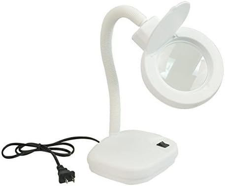 Lighted Desktop Magnifier - 5x - White