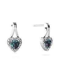 Created Alexandrite 14kt White Gold Earrings