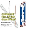 WELCOME (Patriotic) Feather Banner Flag Kit (Flag, Pole, & Ground Mt)
