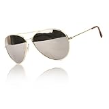 IMAGE OF Dollar Shades Mirror Lens Aviator Sunglass (Gold Frame)