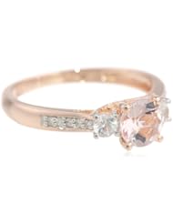 10k Rose Gold Morganite and Diamond Ring (0.05 cttw GH, Color, I1-I2 Clarity)