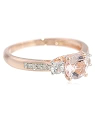 10k Rose Gold Morganite and Diamond Ring (0.05 cttw GH, Color, I1-I2 Clarity)