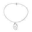 Sterling Silver Marq 3 Layer Necklace - Silver ( 18" )
