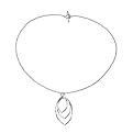 Sterling Silver Marq 3 Layer Necklace - Silver ( 18" )