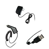 LG Rumor Touch Premium Home Travel Wall Charger + Rapid Car Charger + USB Data Charge Sync Cable for LG Rumor Touch