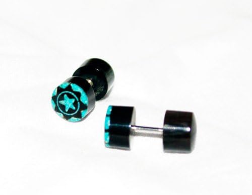 Organic Aztec Stars Buffalo Horn Plugs - Fake Handmade Gauges