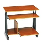 Adjustable Mini-Tower Workstation- Cherry/Black