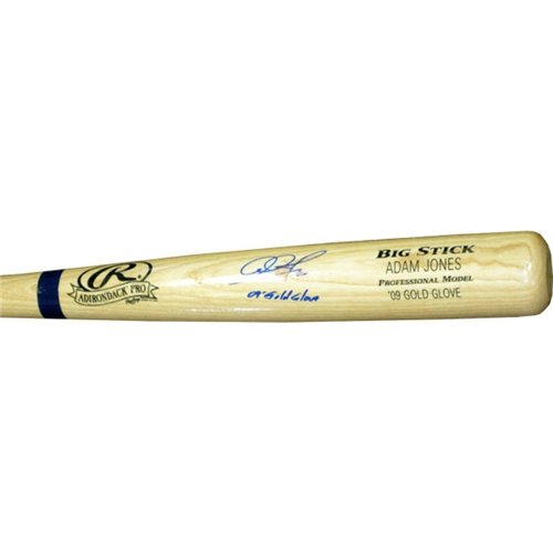 Adam Jones ''09 Gold Glove'' Autographed/Hand Signed Rawlings Big Stick Bat
