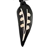 Leaf Sign Necklace, Buffalo Bone Pendant Necklace, Buffalo Bone Choker, N66