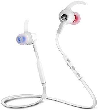 LeMocia M-2 Wireless Bluetooth V4.1 Sport In-ear Earbuds, Magnetic Sweatproof Waterproof Headphones for Running, Riding, Workout, Gym with Microphone compatible with iPhone and Android (white)