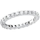 14K White Gold Prong Set Diamond Bridal Eternity Band Ring - 1.50 carats